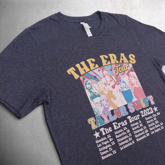 Taylor Swift Eras Tour 2023 T-shirt Unisex Med Dark Gray Fangirl Swifties Pop - Picture 2 of 9